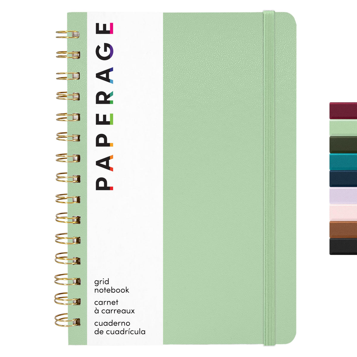 PAPERAGE Lined Spiral Journal Notebook, (Olive Green), 160 Pages, Hardcover Journal for Women & Men, Medium 5.5 in x 8 in - 100 GSM, Thick Paper, Spiral Notebook for Work, School & Journaling