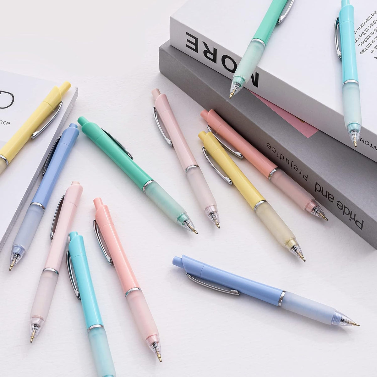 Aisibeiger Ballpoint Pens 1.0mm Medium Point Black Ink, 6 Pack