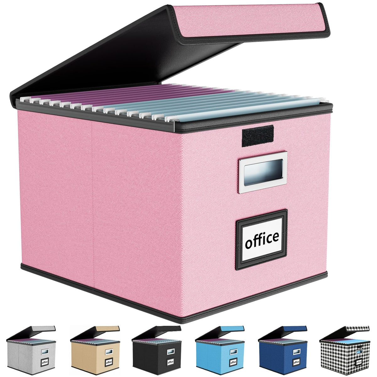 File Organizer Box with Lids, Collapsible File Folder Organizer