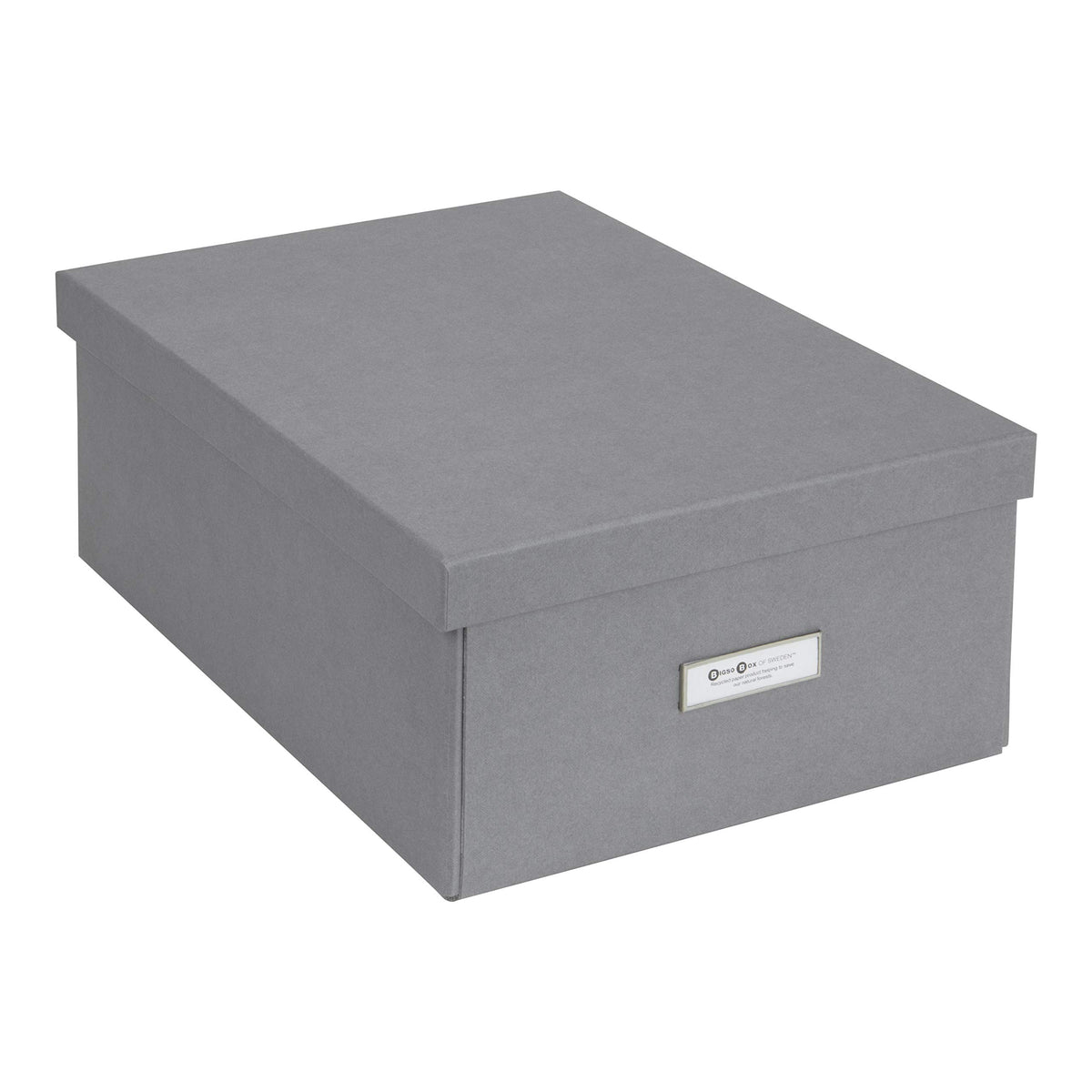 Bigso Box of Sweden Katia Collapsible Storage Box with Labelframe for Easy Identification - Simple Assembly Without Tools - Decorative Storage Boxes with Lids - 11.3in x 15.4in x 6.4in - White