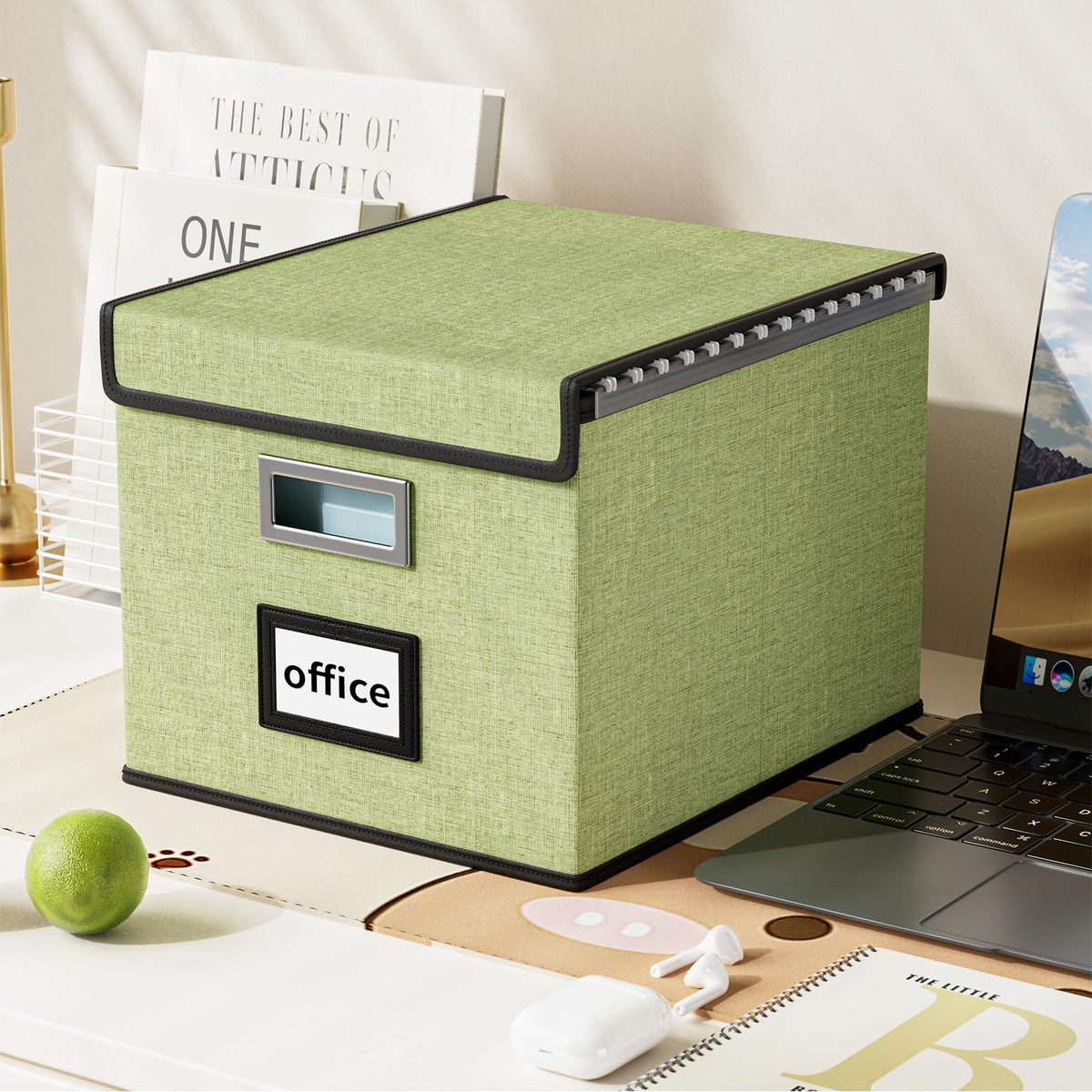 File Organizer Box with Lids, Collapsible File Folder Organizer