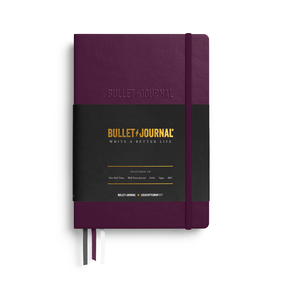 LEUCHTTURM1917 The Official Bullet Journal Edition 2 - Notebook Built for BuJo, Medium A5 204 Pages of 120gsm Paper, with Bujo Pocket Guide (Purple26)