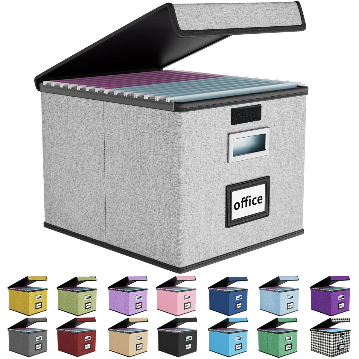File Organizer Box with Lids, Collapsible File Folder Organizer
