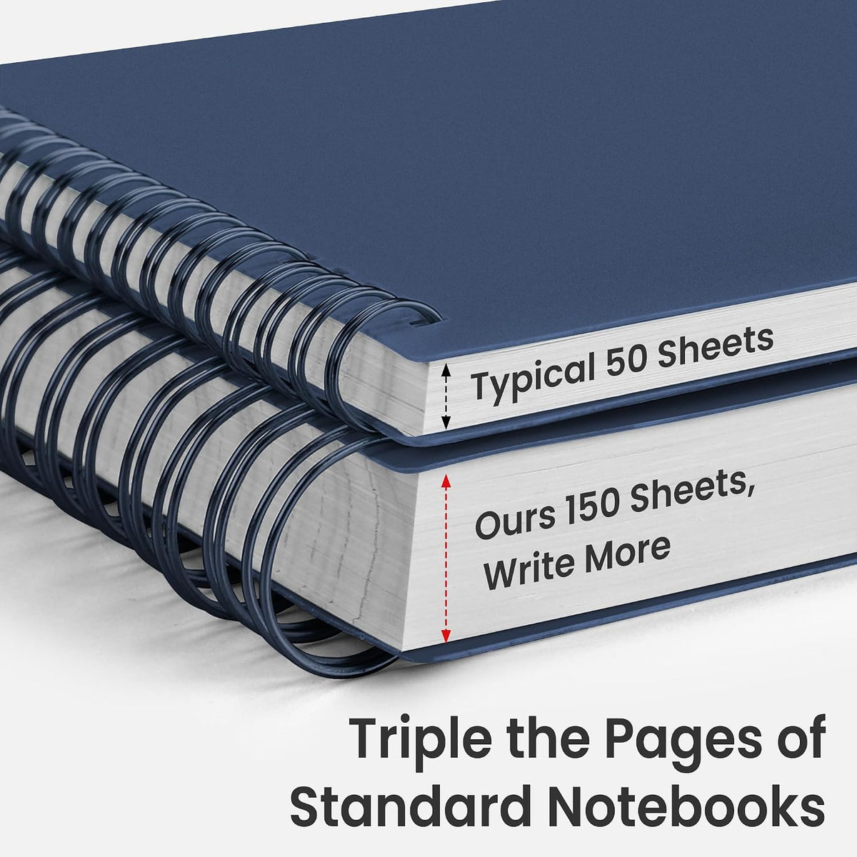 EMSHOI Lined Spiral Journal Notebook, 300 Pages, B5 Size (7.4'' x 10.1'')
