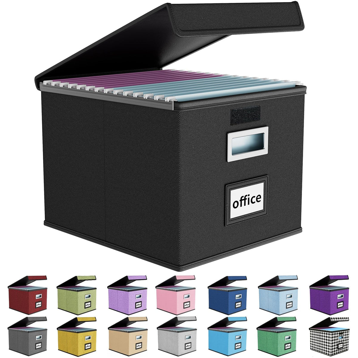 File Organizer Box with Lids, Collapsible File Folder Organizer