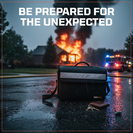 FIRESHIELD PRO 5200°F Fireproof Document Bag – Portable Water Resistant Briefcase /w Shoulder Strap, Tablet & Card Organizer – Multi-Pocket Storage for Travel, Home or Office – 17" x 12.5" x 7.2"