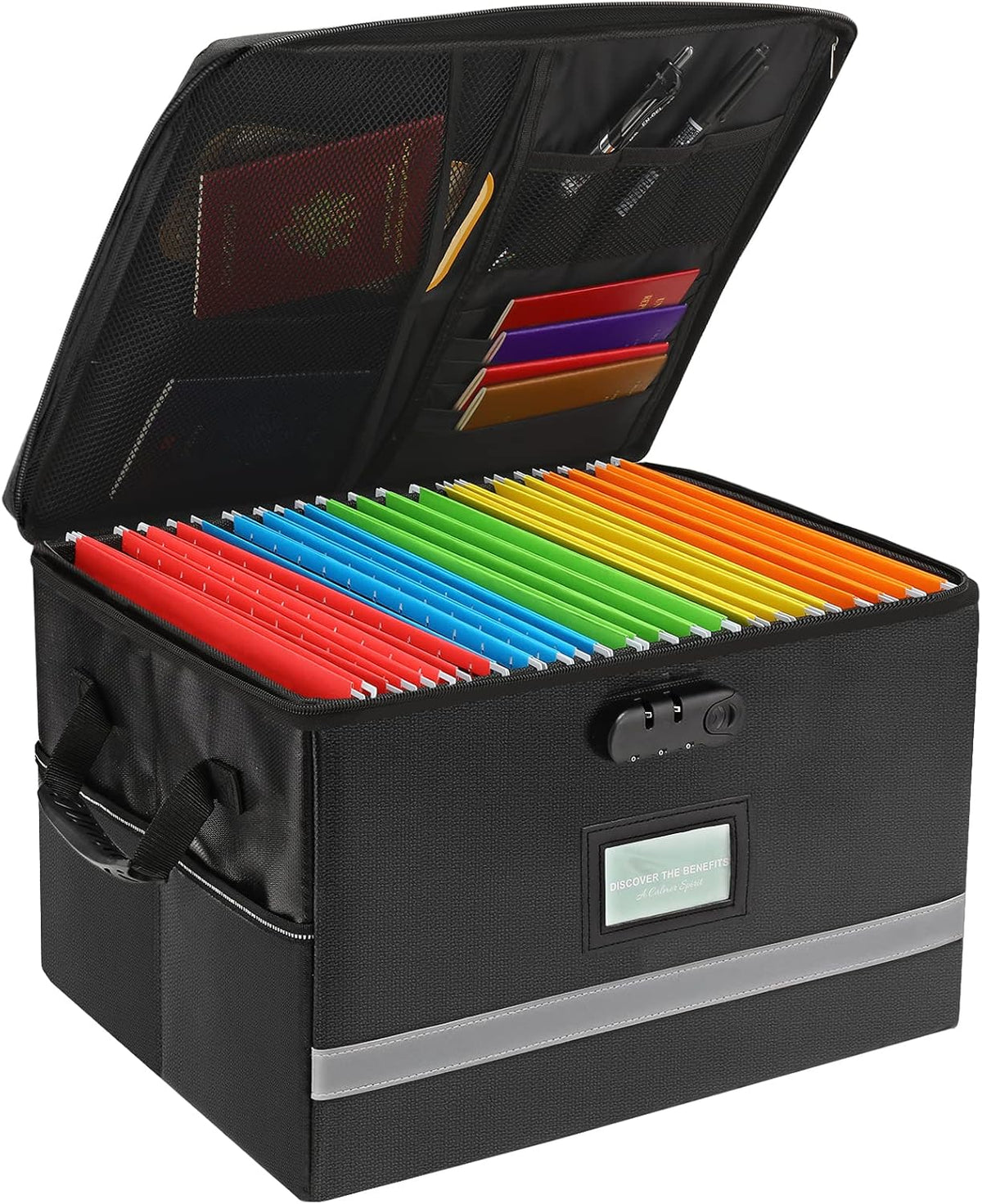 EXLIFBAG Fireproof File Organizer with Lock, 1 Layer