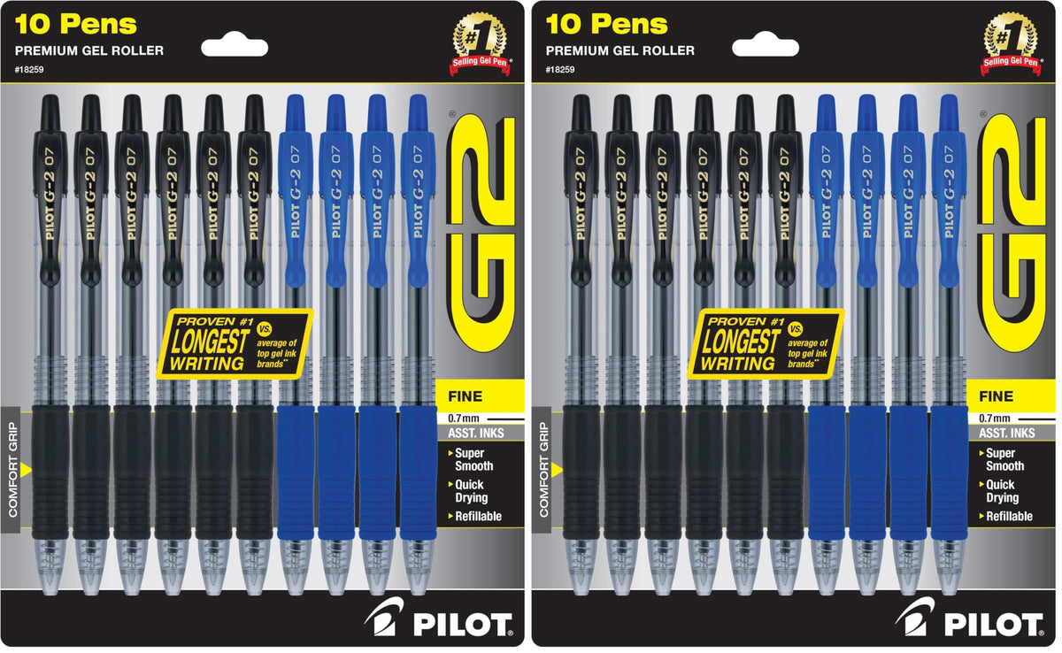 PILOT G2 Premium Gel Pens, Extra Fine Point 0.5mm, Assorted Inks, 5-Pack