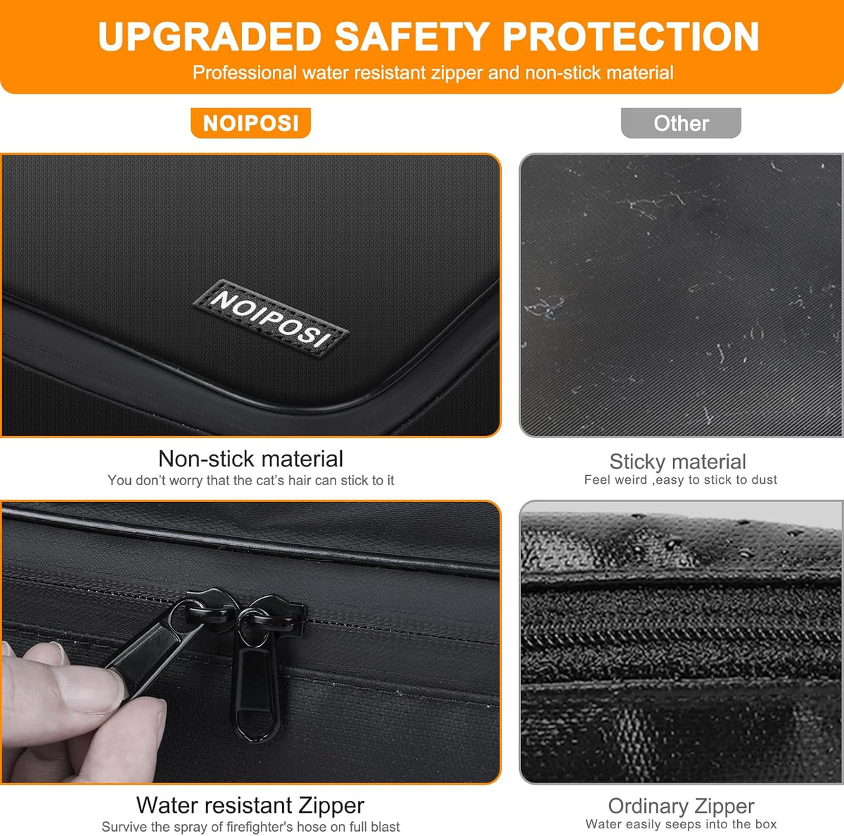 Noiposi 5200℉ Fireproof Document Box with Lock 8-Layer
