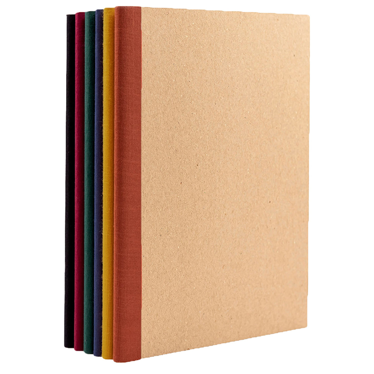 PAPERAGE 6-Pack Composition Notebook Journals, 120 Pages, Kraft Cover with Rainbow Spines, College Ruled Lined Paper, Small Size (8 in x 5.75 in) – for Home, Office or School Supplies