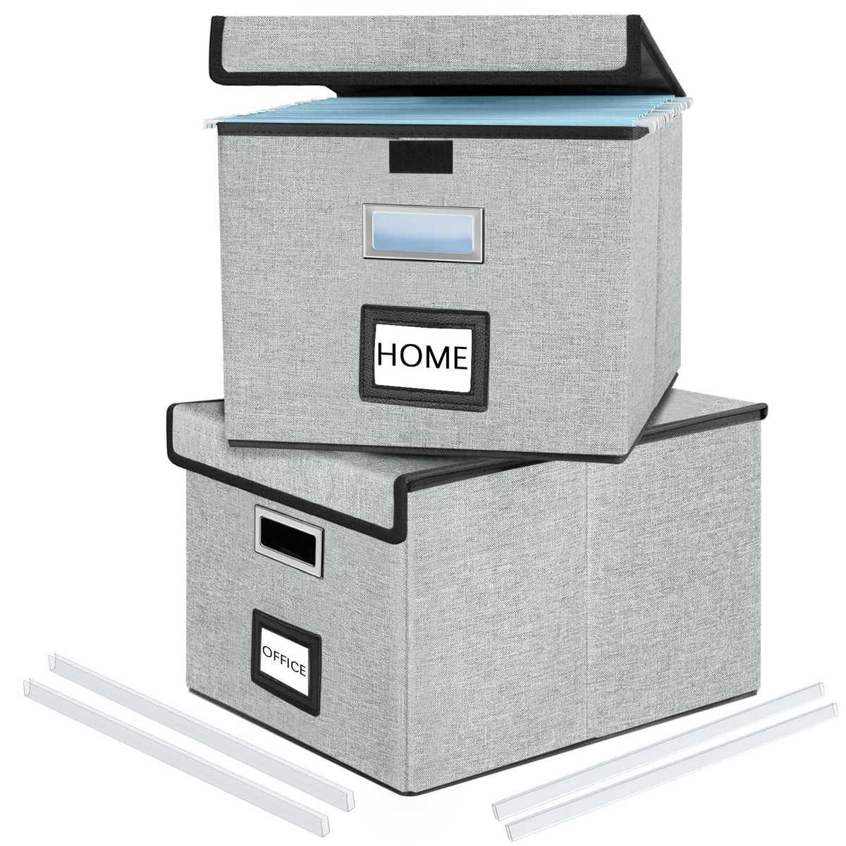 File Organizer Box with Lids, Collapsible File Folder Organizer