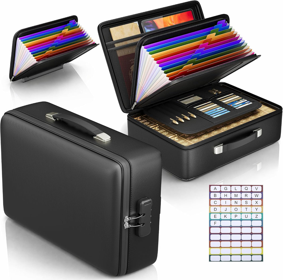 Fireproof Document Box, Hard Briefcase Fireproof Safe for Home Documents
