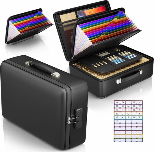 Fireproof Document Box, Hard Briefcase Fireproof Safe for Home Documents