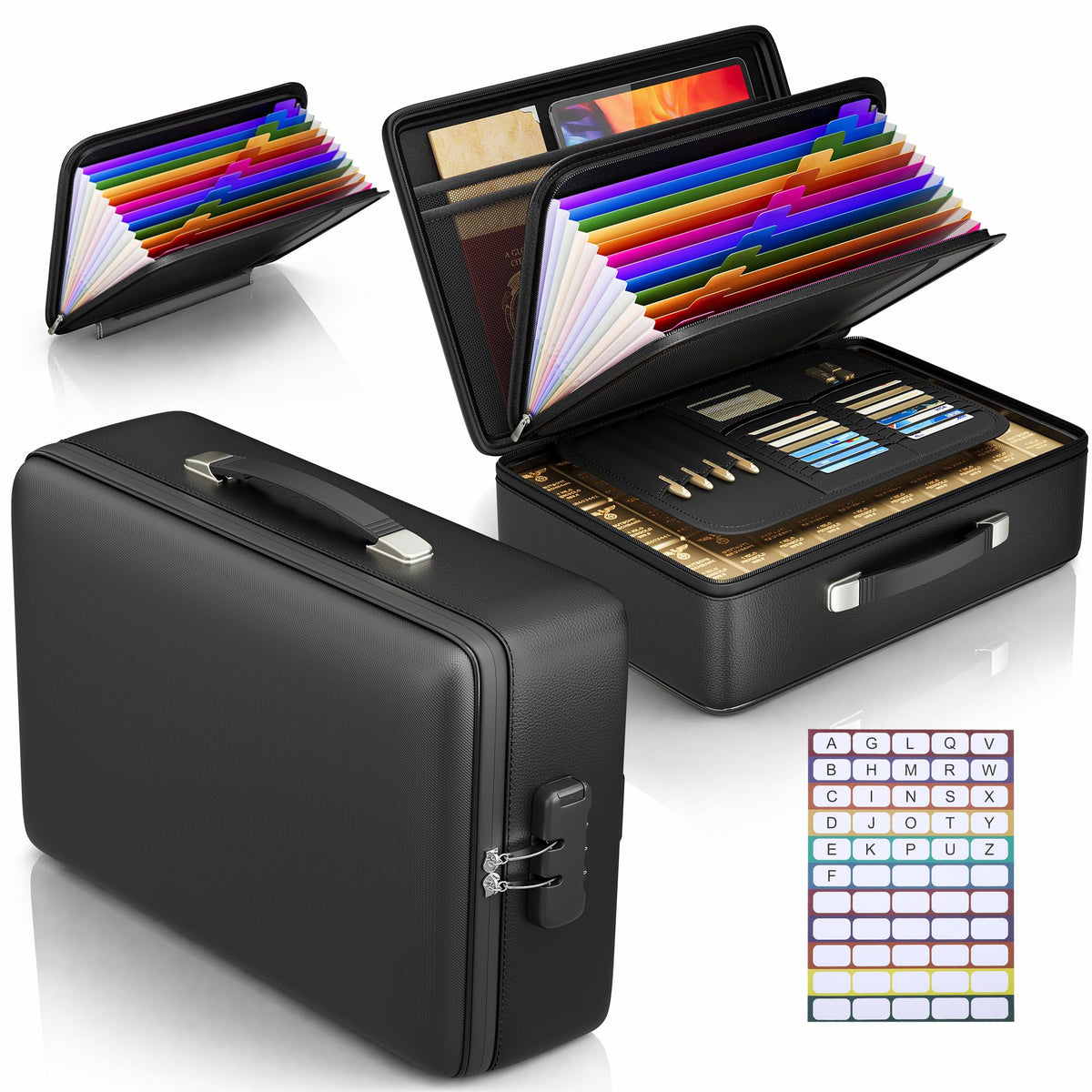 Fireproof Document Box, Hard Briefcase Fireproof Safe for Home Documents