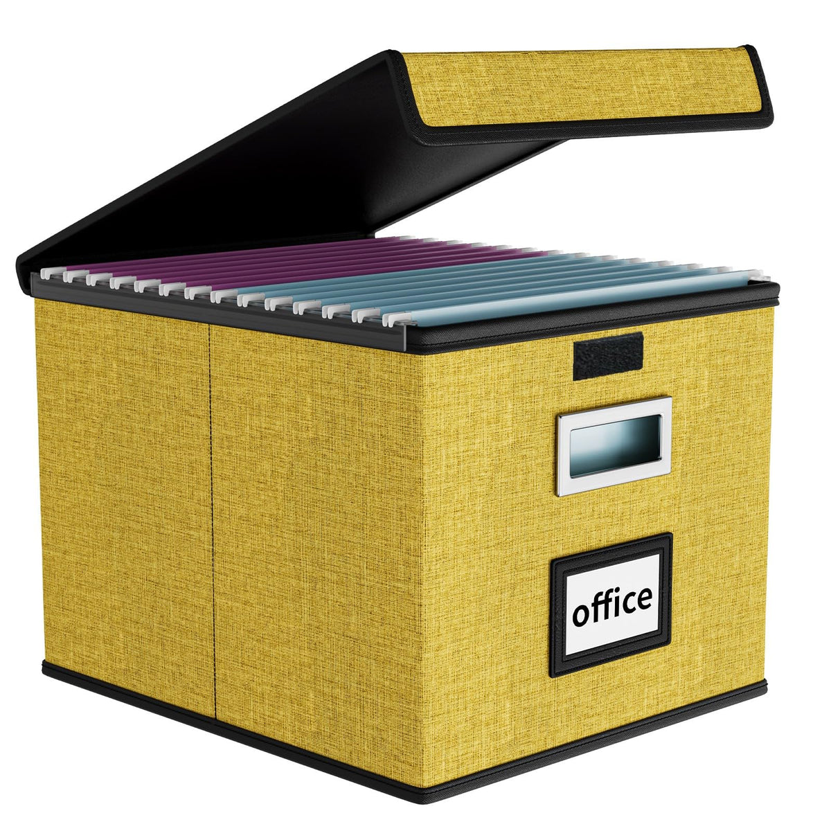 File Organizer Box with Lids, Collapsible File Folder Organizer