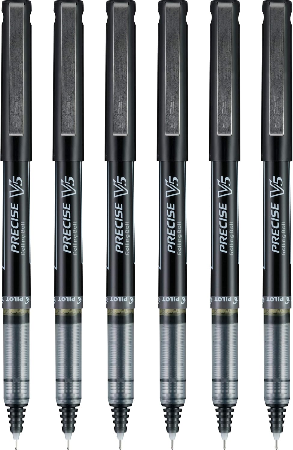 PILOT Precise V5 RT Retractable Rollerball Pens, 0.5mm, Black, 6-Pack