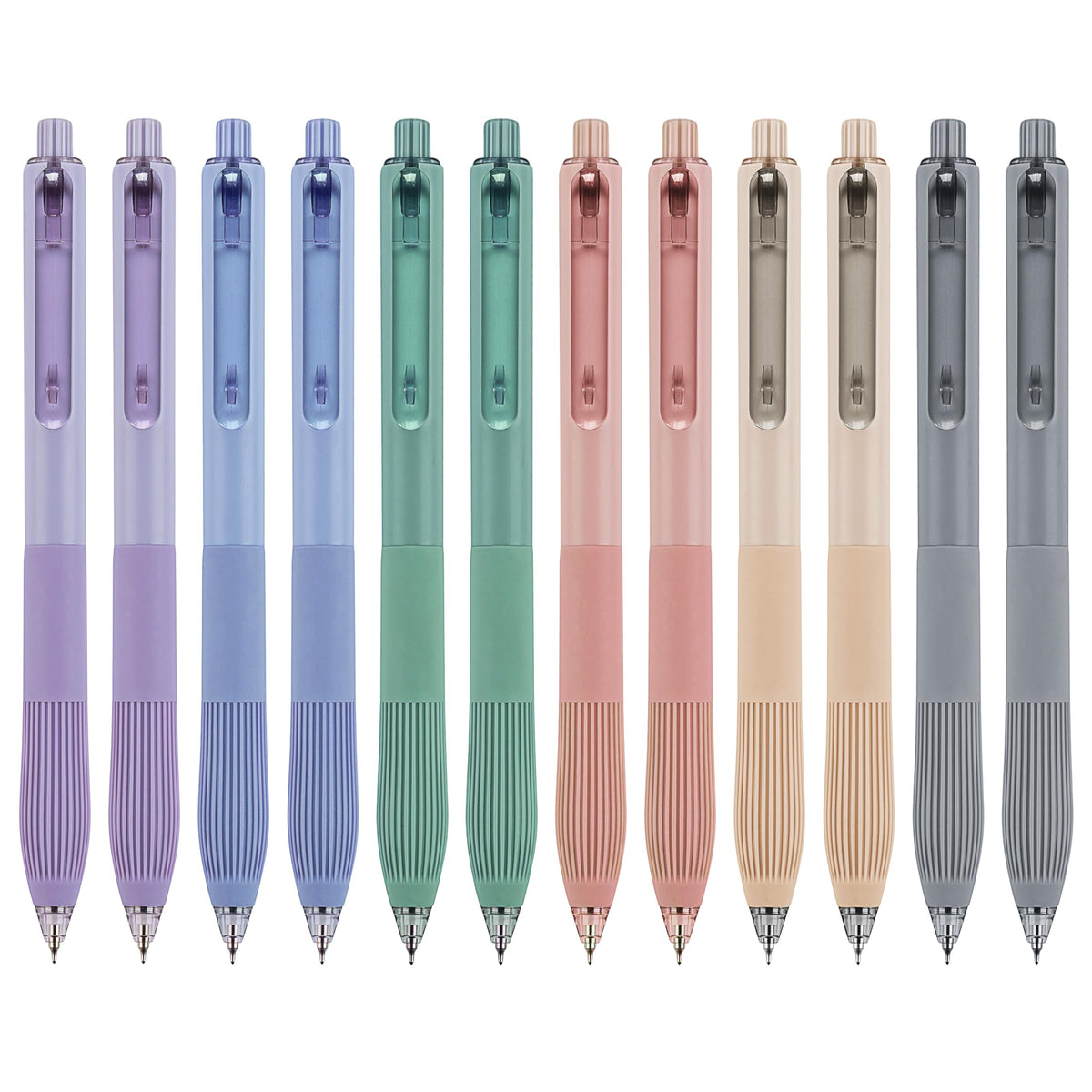 Linbsunne Gel Pens, 0.5mm Black Ink Pens Quick Dry, 12-count