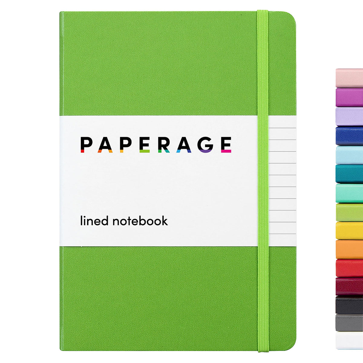 PAPERAGE Lined Journal Notebook, Hardcover Journal for Women & Men, 160 Pages, (5.6 in x 8 in), College Ruled Journaling Notebook for Work, School Supplies & Note Taking, (Green)